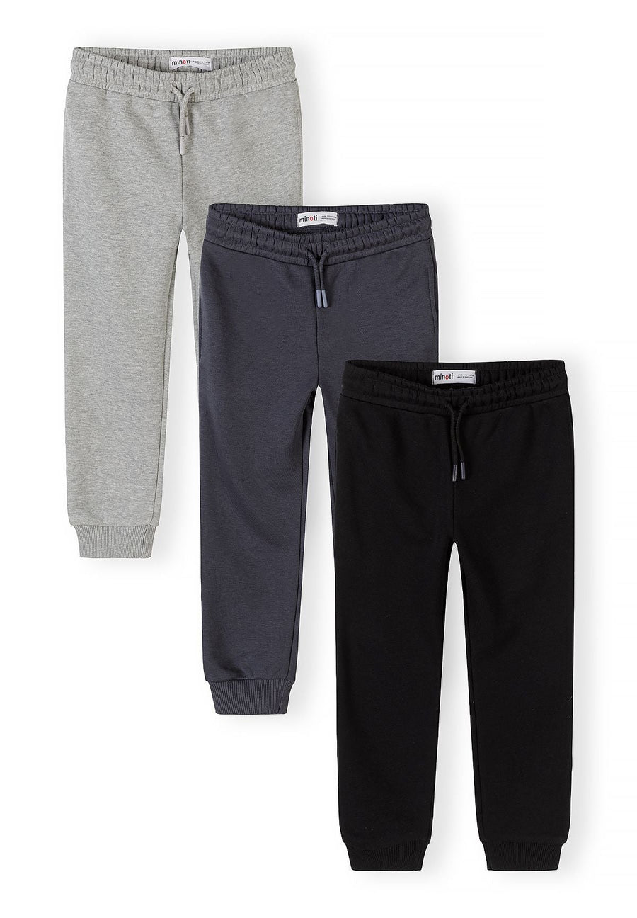 Joggers 3-Pack, Drawstring, Black Grey Navy